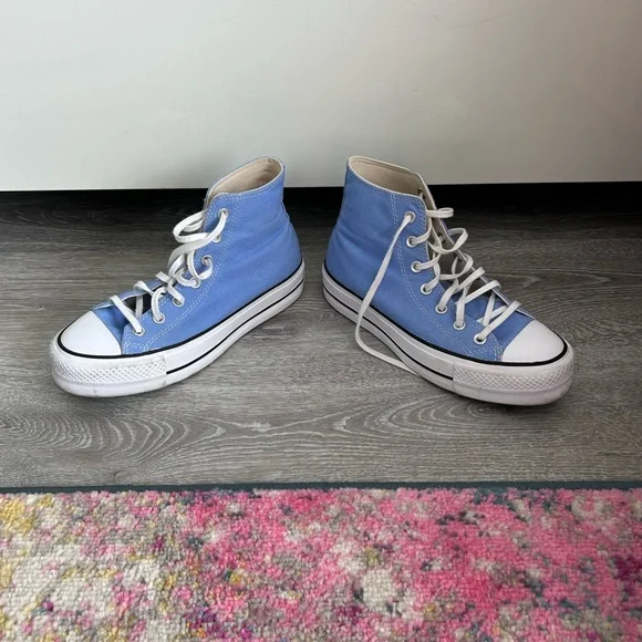 Converse Blue and White High-Top Sneakers - Picture 3 of 4
